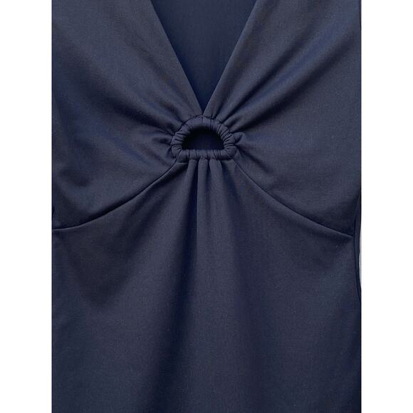 Abercrombie &‎ Fitch Long-Sleeve Seamless Fabric Keyhole Bodysuit Size S Black - Picture 3 of 12